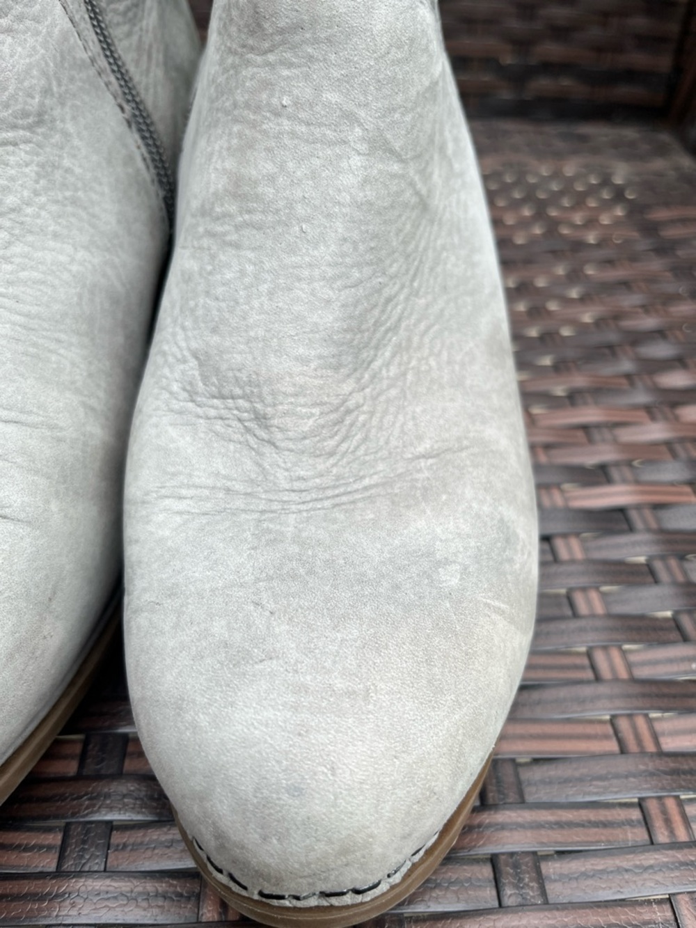 Dansko Hartley Boots -Gray Leather Ankle Boots with Brown Buckle Strap - Picture 10 of 16